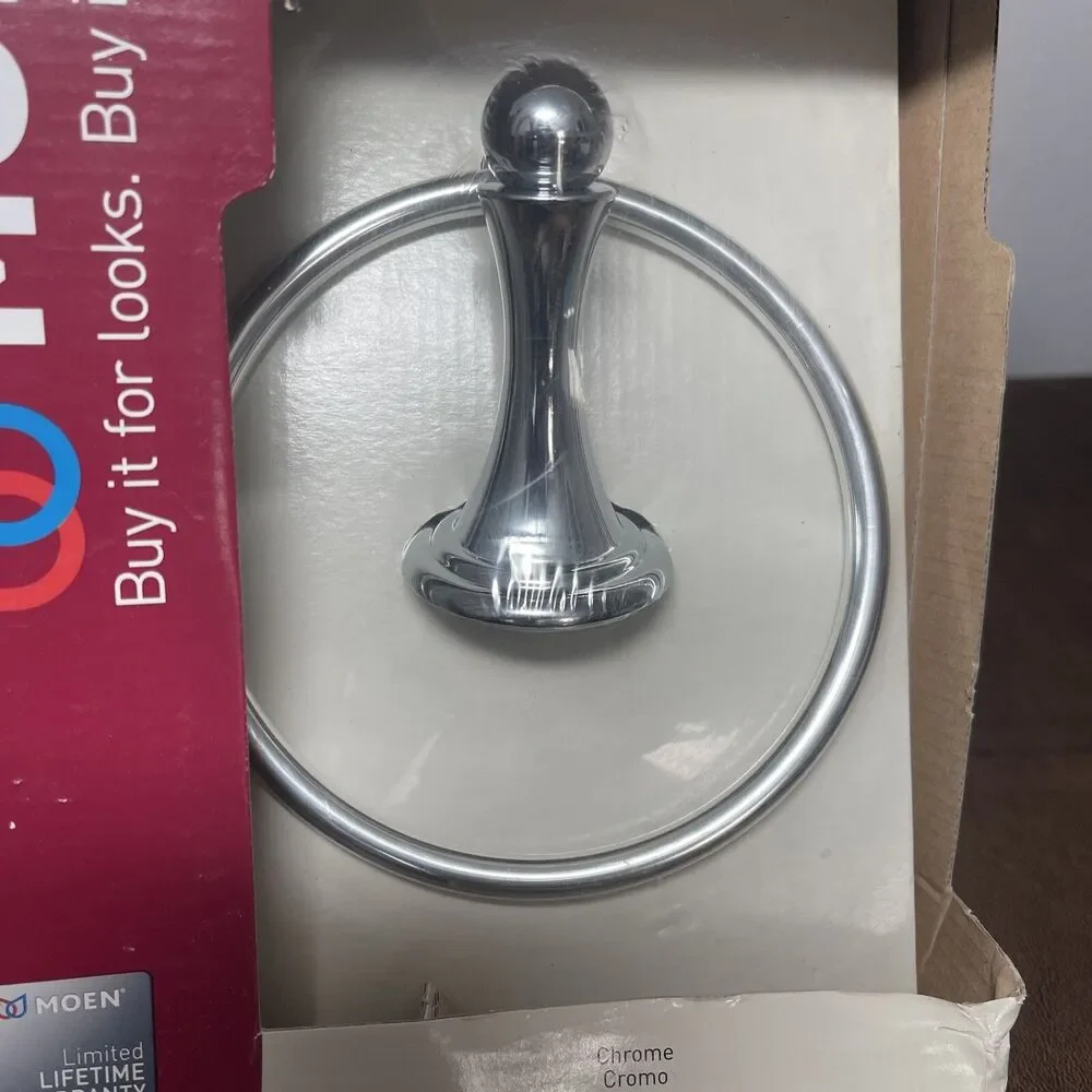 NEW Moen PARLOR Silver Chrome Towel Ring Bathroom Hardware DN5486CH